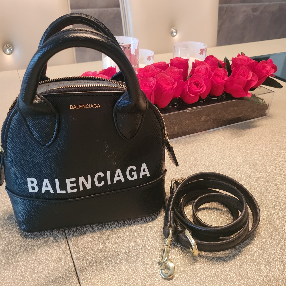 Balenciaga Black Mini Bag with Structured Design and Versatile Strap